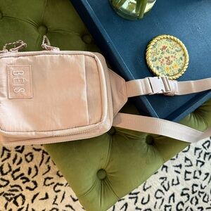 BEIS Blush Pink Crossbody Backpack
